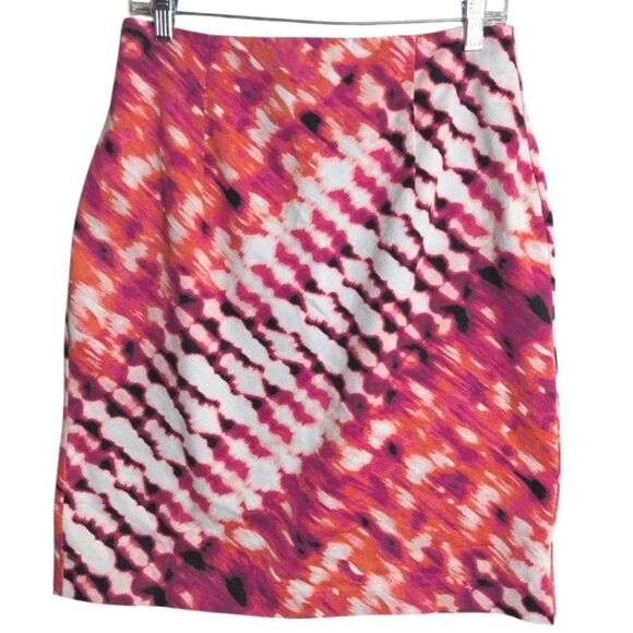 Worthington Pink Black White Tie Dye Print Pencil Skirt Womens 10 M - Picture 2 of 5